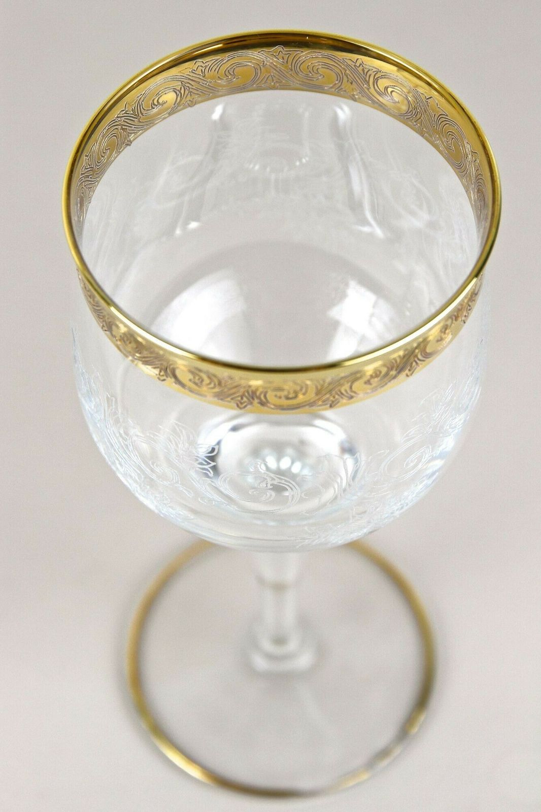 20th Century Murano Wine Glasses With Gold Rim, Set Of 6, Italy Ca. 1940 photo buy