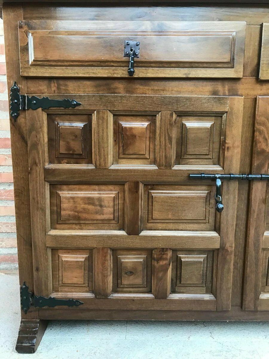 19th Century Baroque Style Spanish Carved Walnut Credenza photo buy