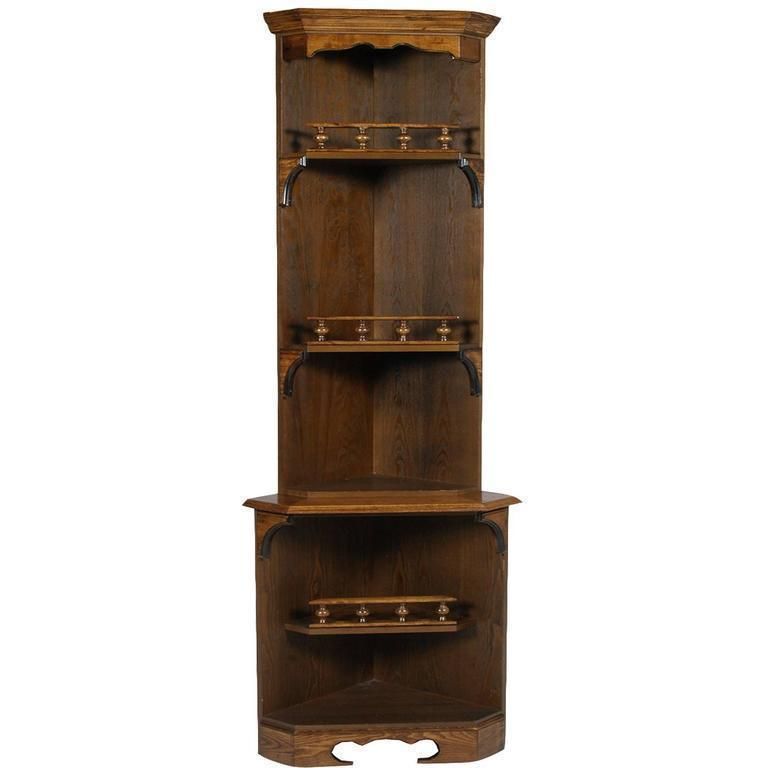 Early 20th Century Renaissance Corner Shelves Cupboard In Solid Oakwood photo furniture