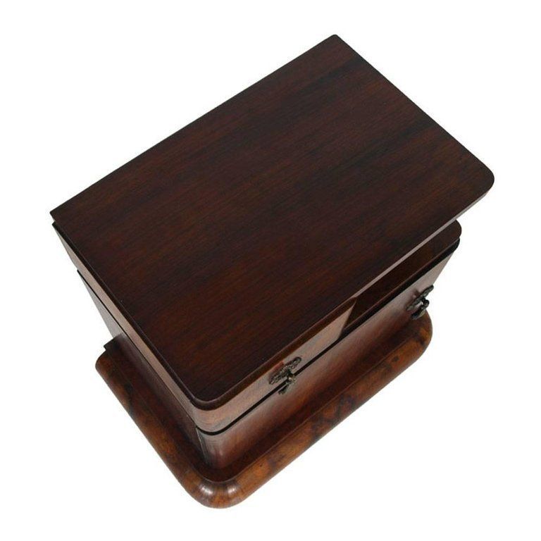 Sculptural Pair Of Art Deco Nightstands, Burl Walnut, Gaetano Borsani Attributed photo Furniture
