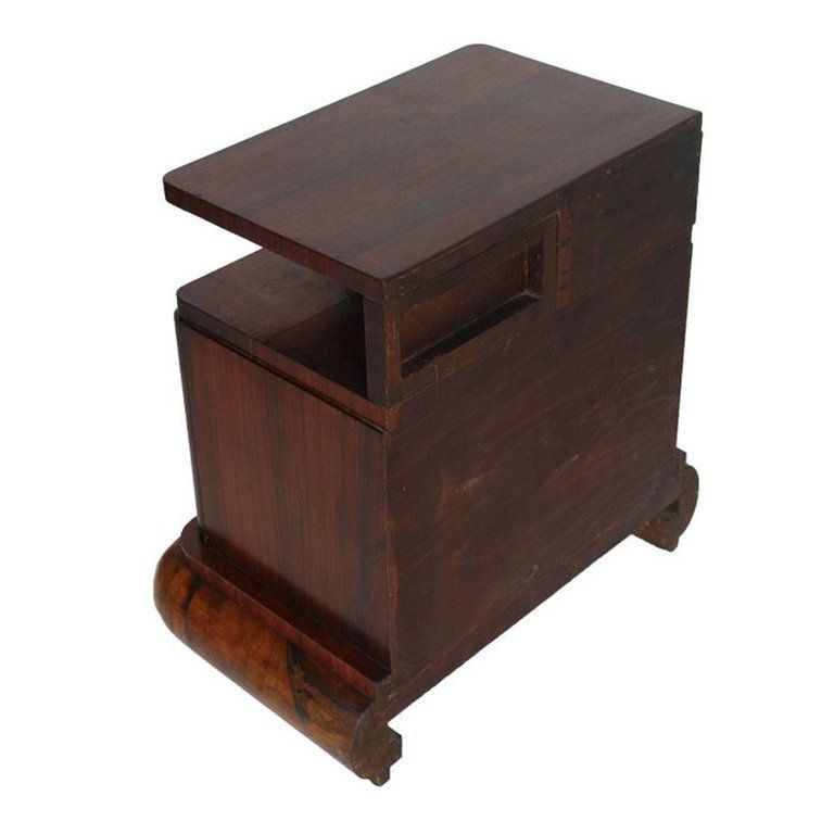 Sculptural Pair Of Art Deco Nightstands, Burl Walnut, Gaetano Borsani Attributed photo 7316.0