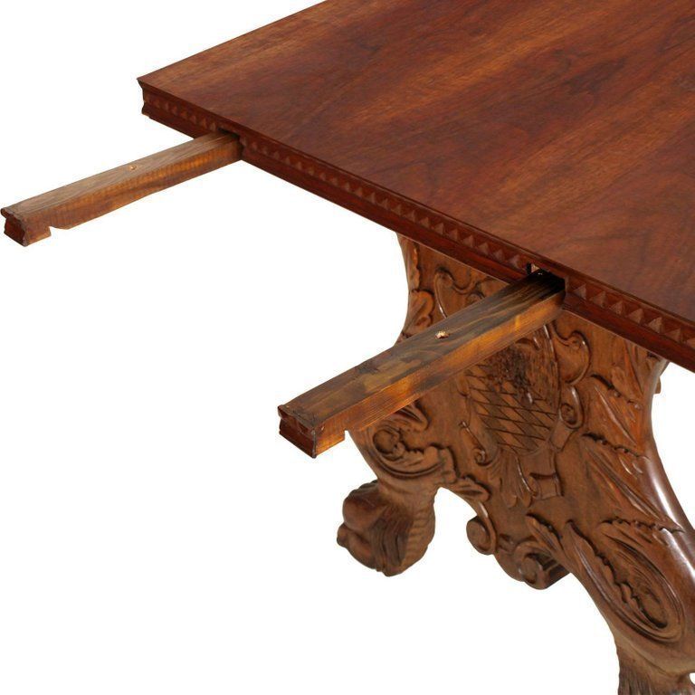 Early 20th Century Italian From Tuscany Hand Carved Extendable Walnut Table photo vinterior