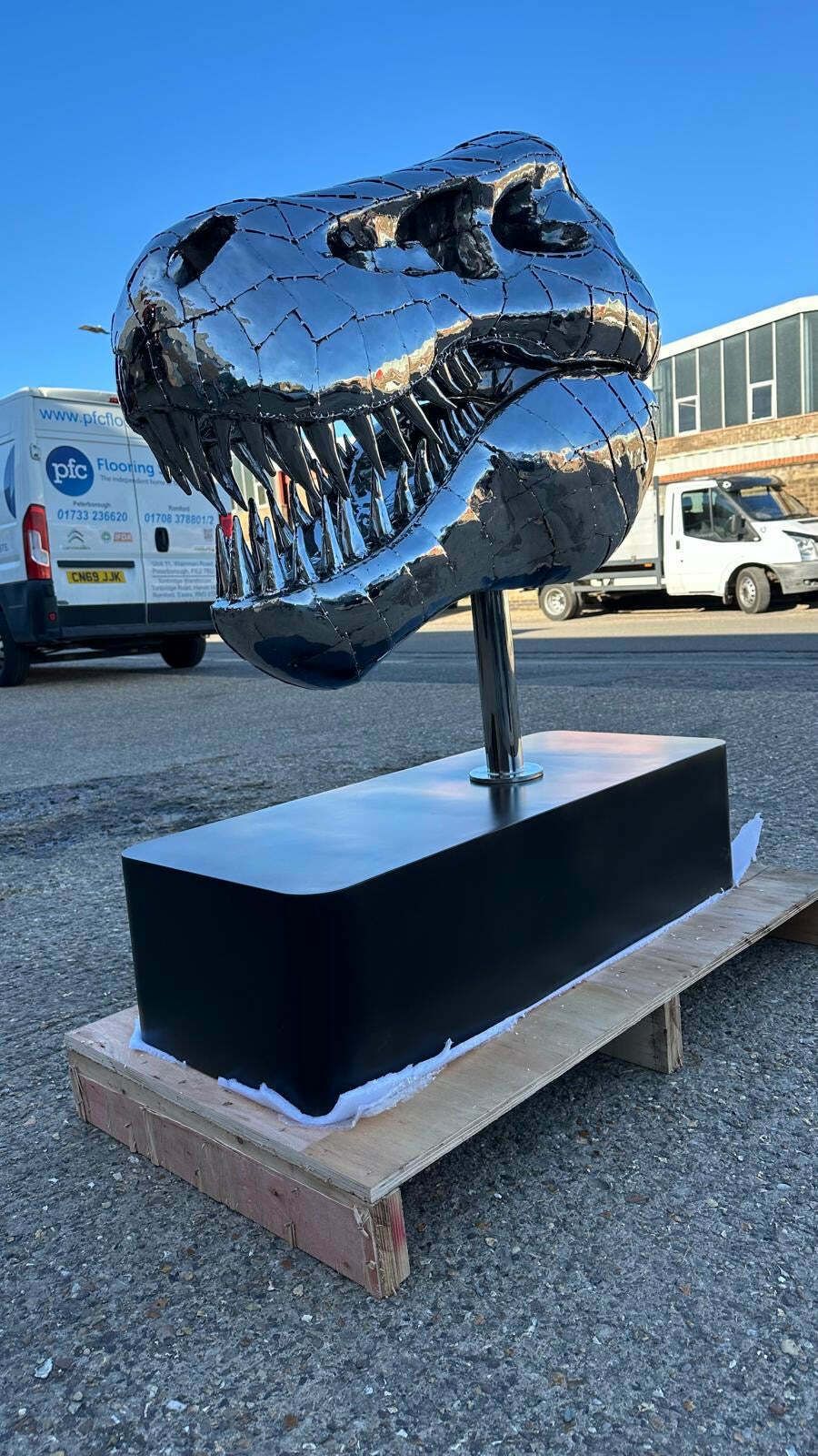 “Art Paris” Sculpture, One Of A Kind, T Rex Skull photo furniture