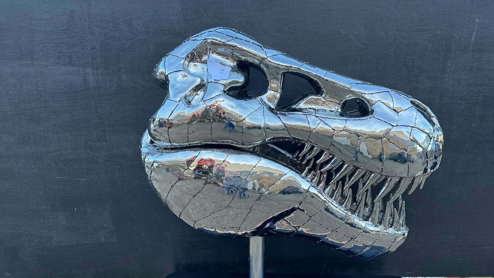 “Art Paris” Sculpture, One Of A Kind, T Rex Skull photo Art