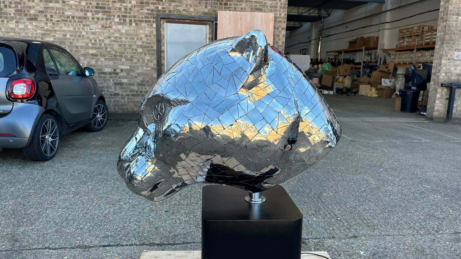 “Art Paris” One Of A Kind, Panther Head Sculpture photo for sale