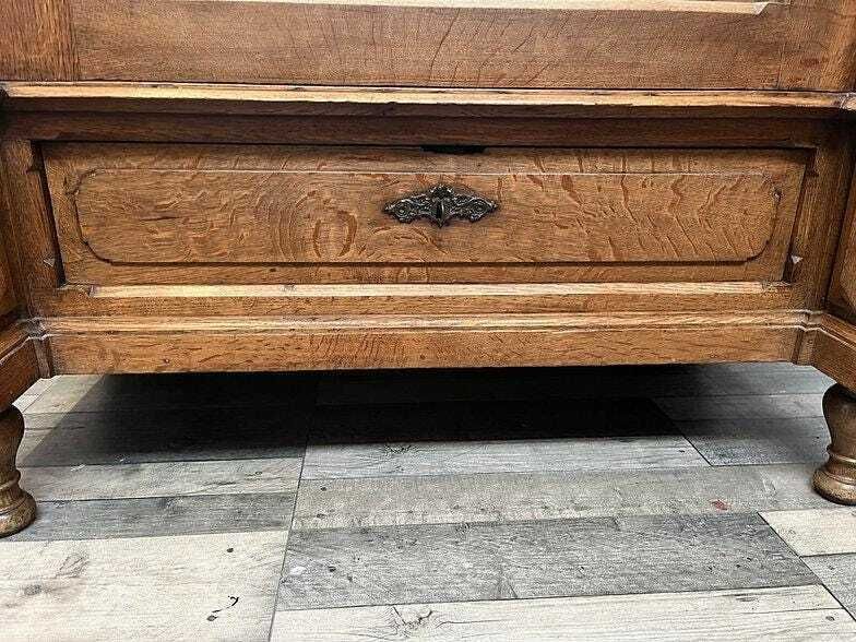 Antique 19th Century French Louis XV Oak Mirrored Armoire/Wardrobe With Drawers photo furniture