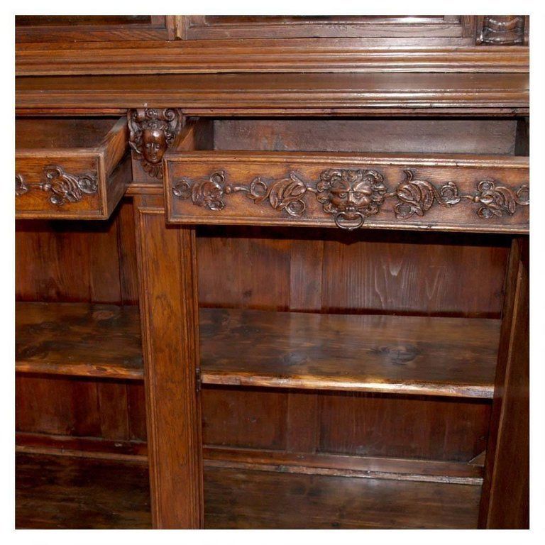16th Century Italy Ligurian Carved Oak And Chestnut Credenza Bambocci Sideboard photo vintage
