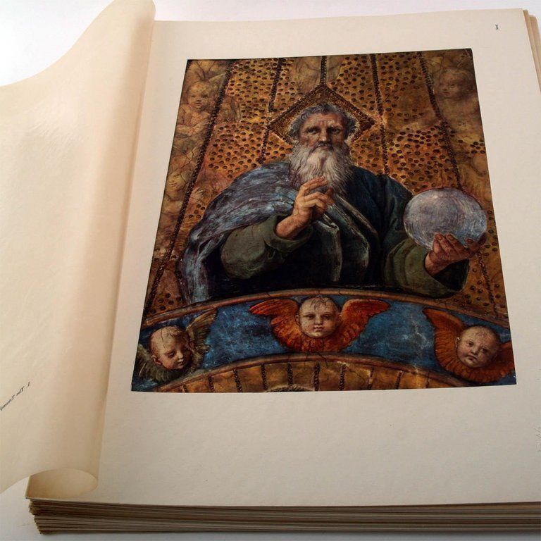 1950 Uniques Books Stanza Della Segnatura By Raphael Printed By Pope Pius XII photo vintage