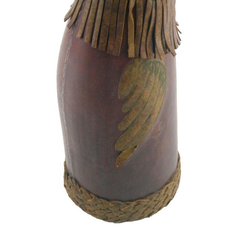 1950s Old Collection Bottle Covered In Leather In The Shape Of A Rooster photo Art