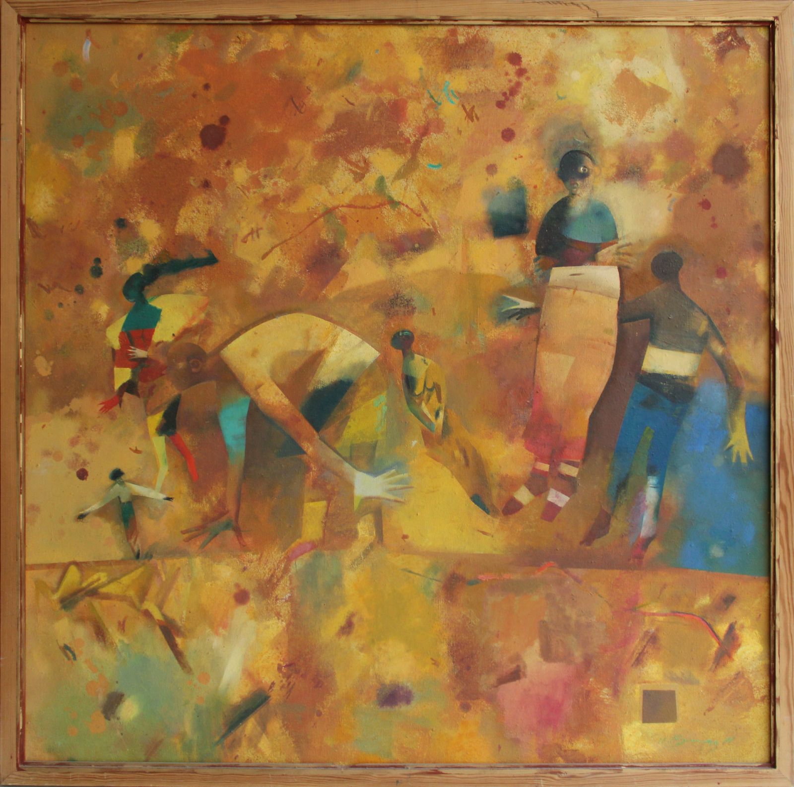Victor Karnauh (1950 2012, Ukrainian, Latvian). Meeting. Oil On Canvas, 110x110 Cm photo Art