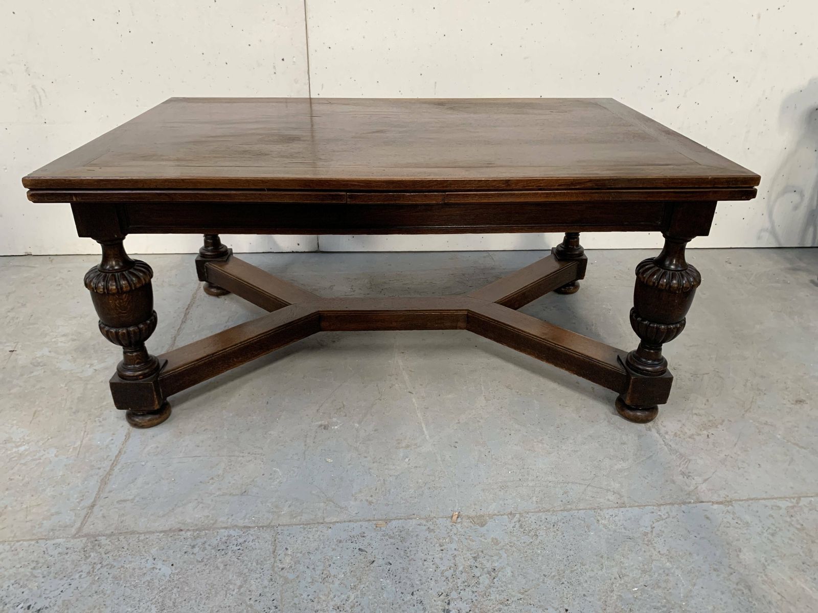 Renaissance Style Table In Oak, 20th Century photo vintage