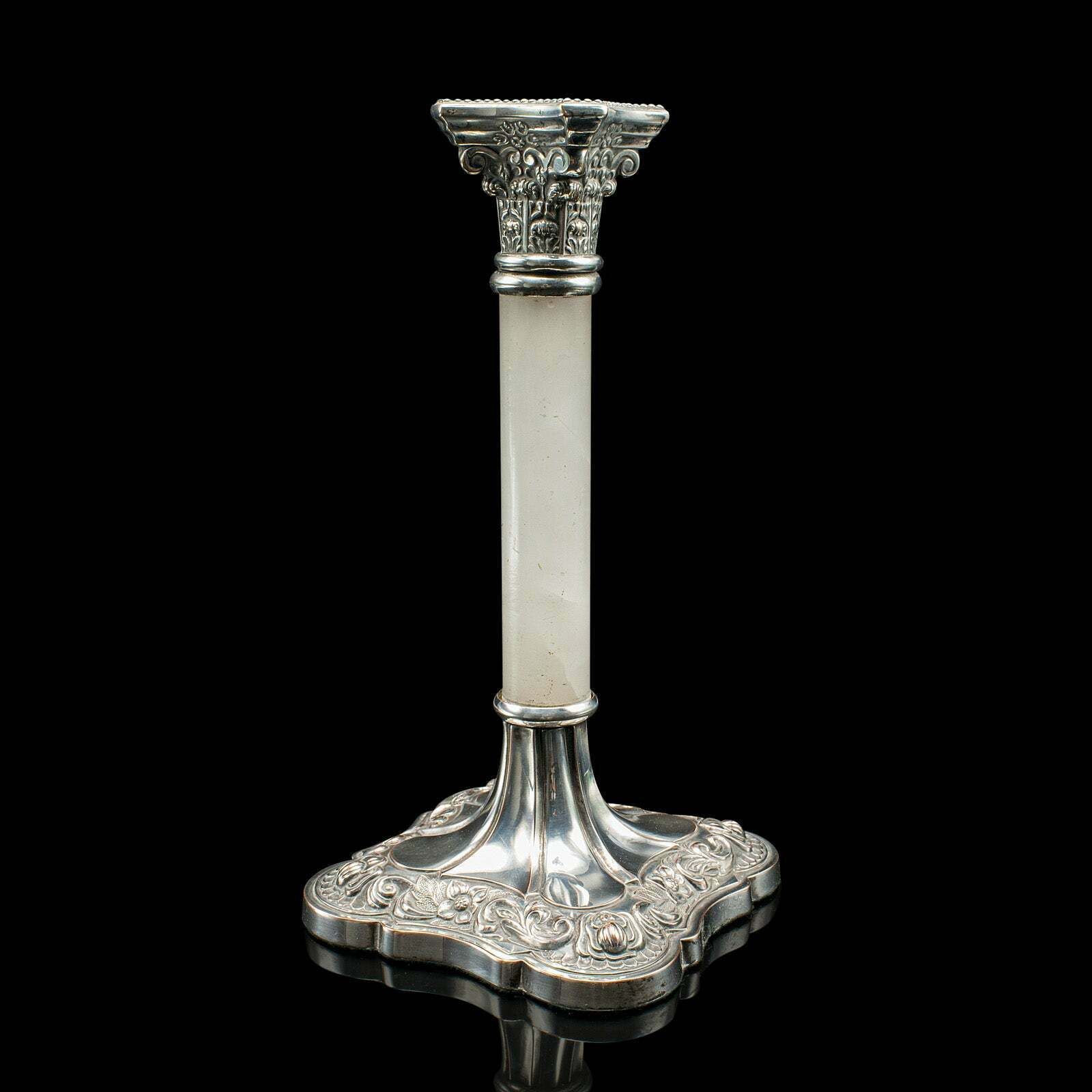 Pair Of Antique Mantlepiece Candlesticks, English, Silver Plate, Victorian, 1900 photo 625.0