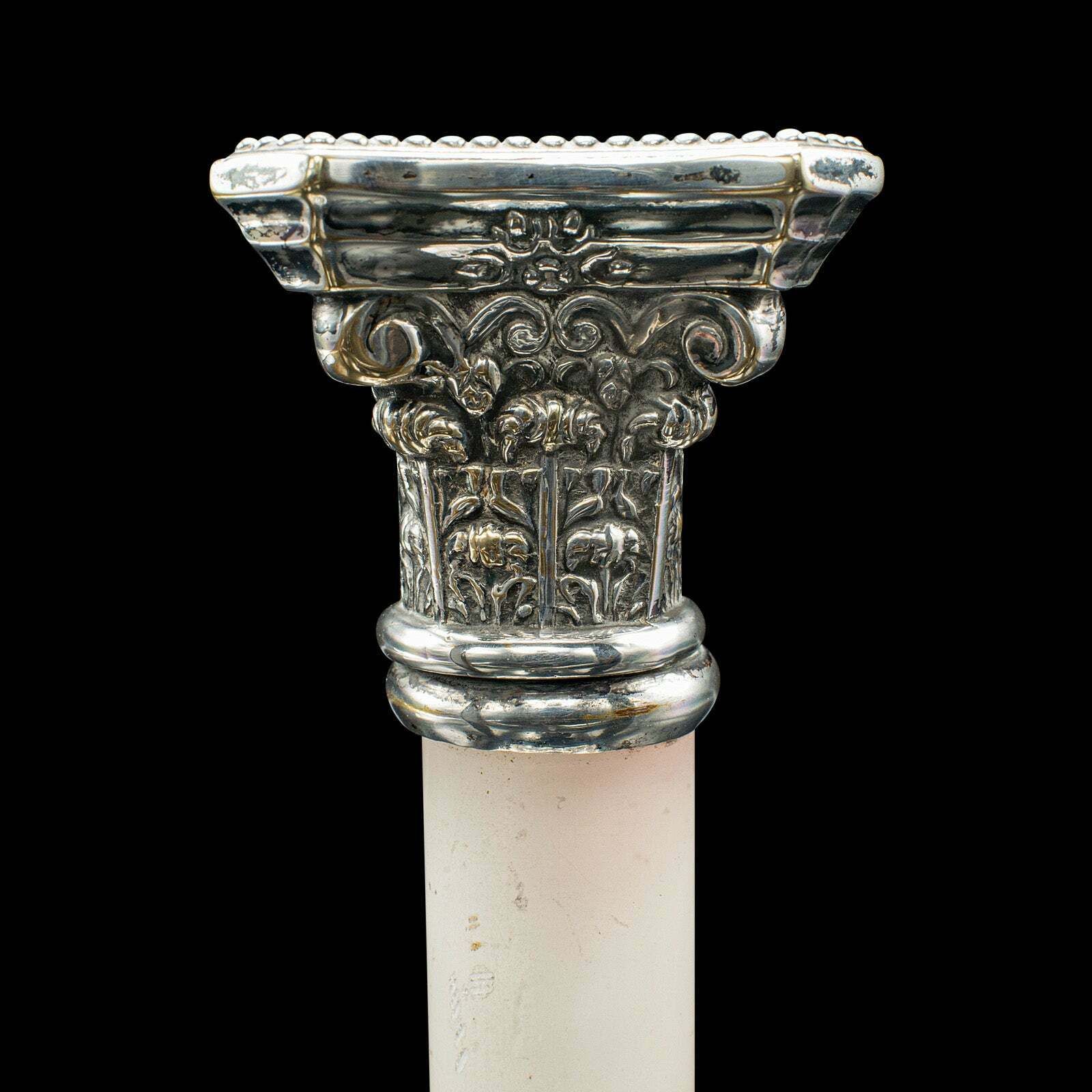 photo furniture Pair Of Antique Mantlepiece Candlesticks, English, Silver Plate, Victorian, 1900