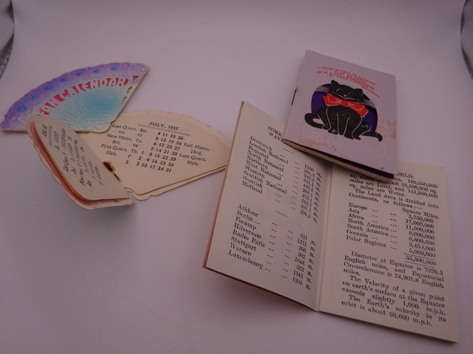 Collection Of 1936/37 Calendar, Diary And Perfume Card Samples photo vinterior