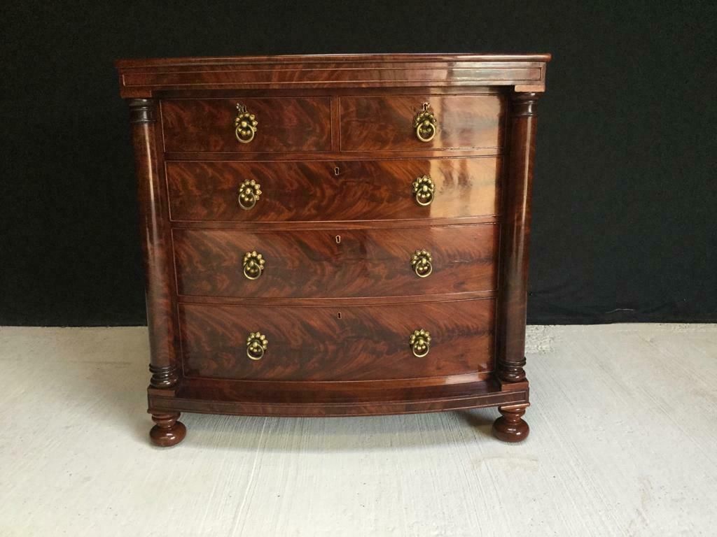 2999.0 Elite Antique Victorian Flame Mahogany Chest Of Drawers. photo