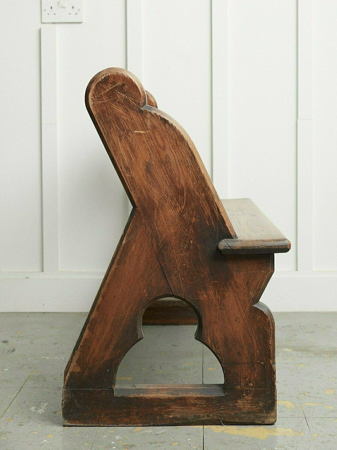 Compact Pine Church Pew Full Of Character  East London 1860’s  79cm H 103cm W 52cm D1800s photo Furniture