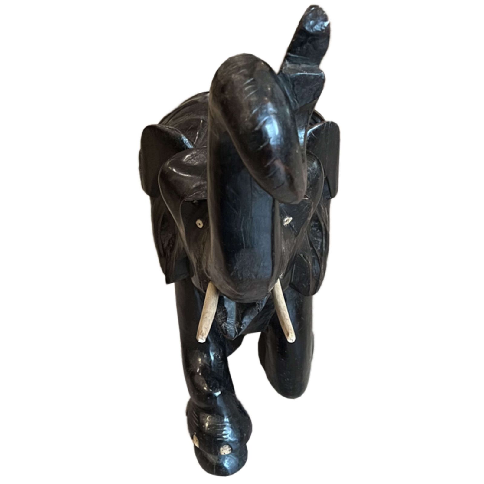 Large Carved Wood Elephant, Sri Lanka 1950s photo for sale
