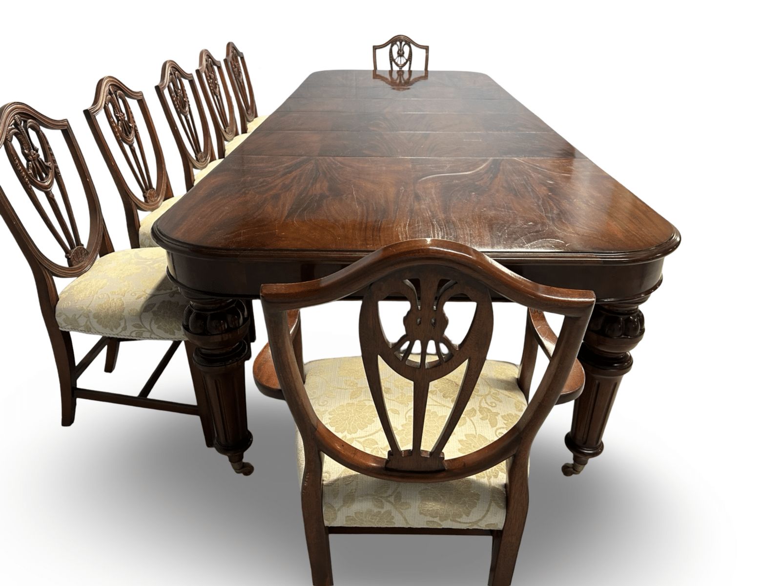 11.81ft Elite Rare Victorian 1837 1901 Flame Mahogany Dining Table To Be Pro French Polished. photo vinterior