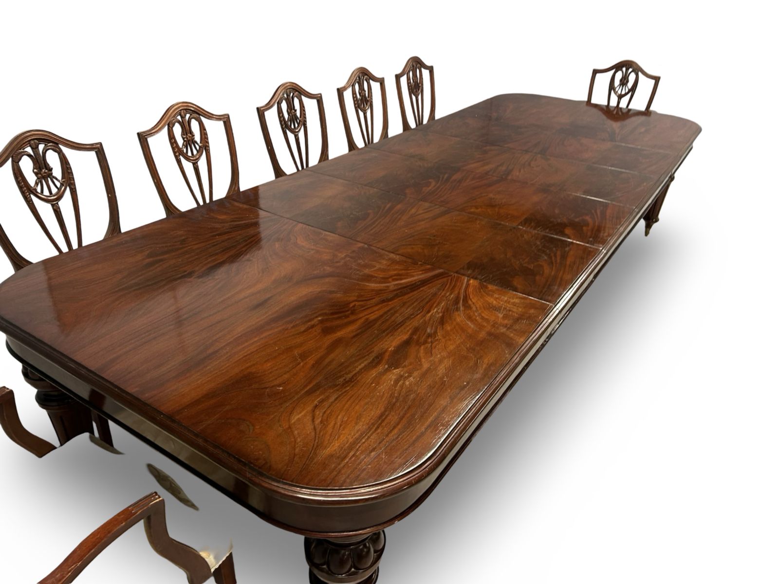 6999.0 11.81ft Elite Rare Victorian 1837 1901 Flame Mahogany Dining Table To Be Pro French Polished. photo