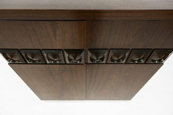 Brutalist Geometrical Seventies Bar Cabinet, Belgium, 1970s photo Furniture