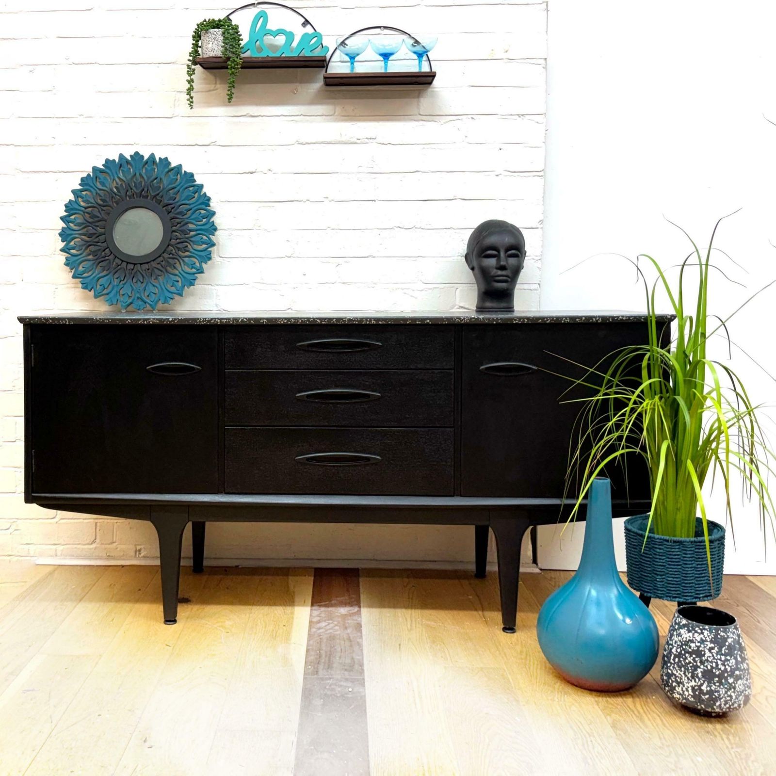 Black Mid Century Mcm Jentique Sideboard photo buy