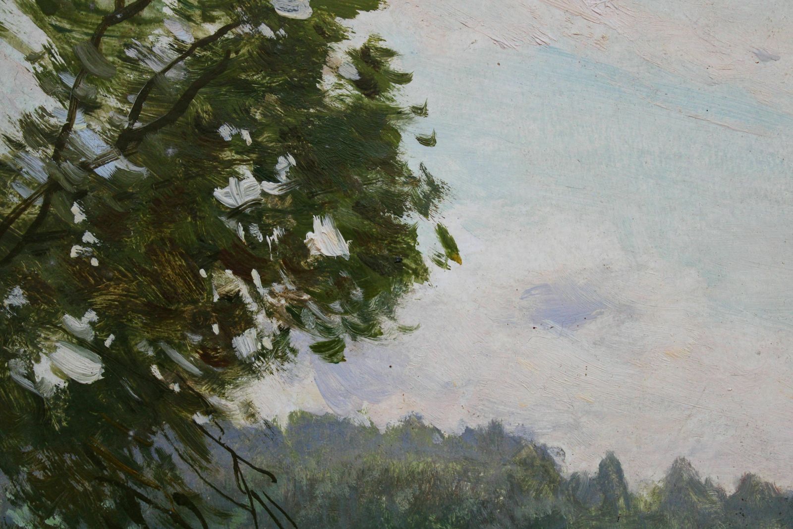 Alfejs Bromults (1913   1991, Latvian). The Lake Anna, 1990. Oil On Cardboard, 40 X 50 Cm photo vintage
