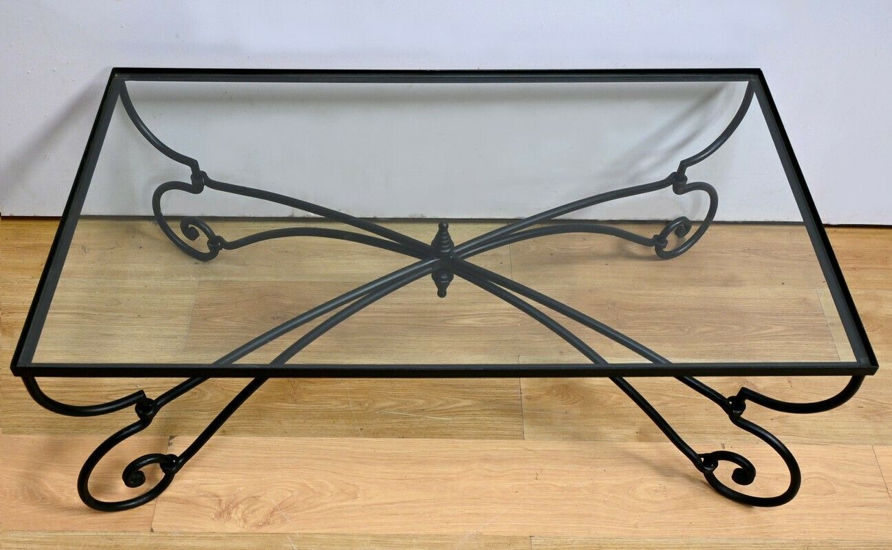 Art Nouveau Style Wrought Iron Coffee Table – 1940 photo Furniture