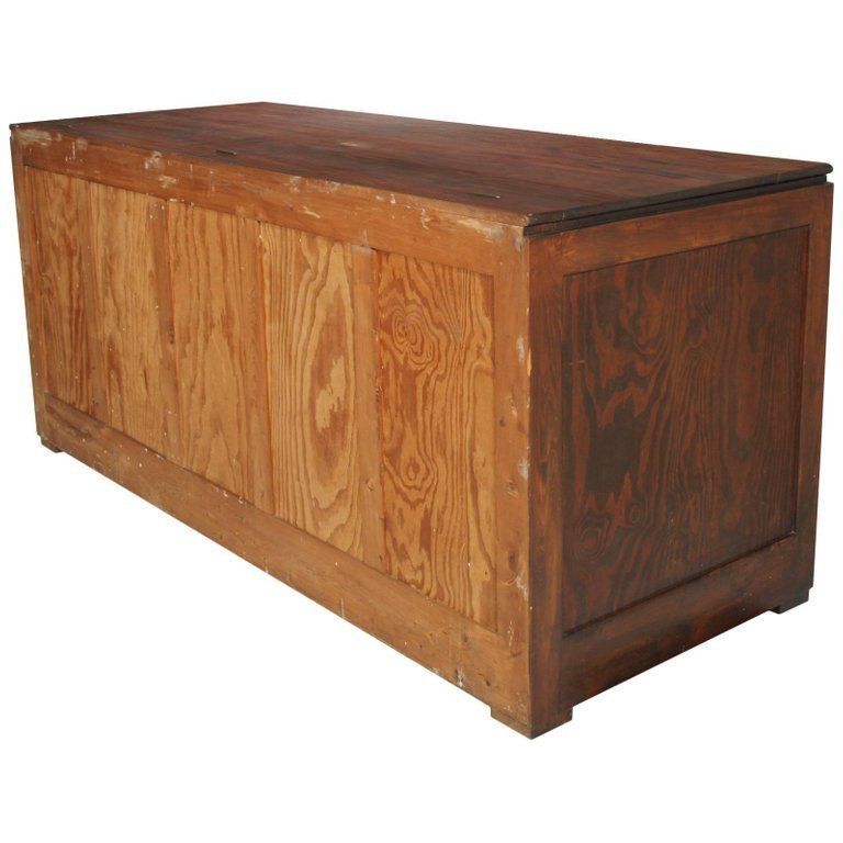 Midcentury Large Trunk For Furs Shelter In Solid Wood Of Pine Polished To Wax photo furniture