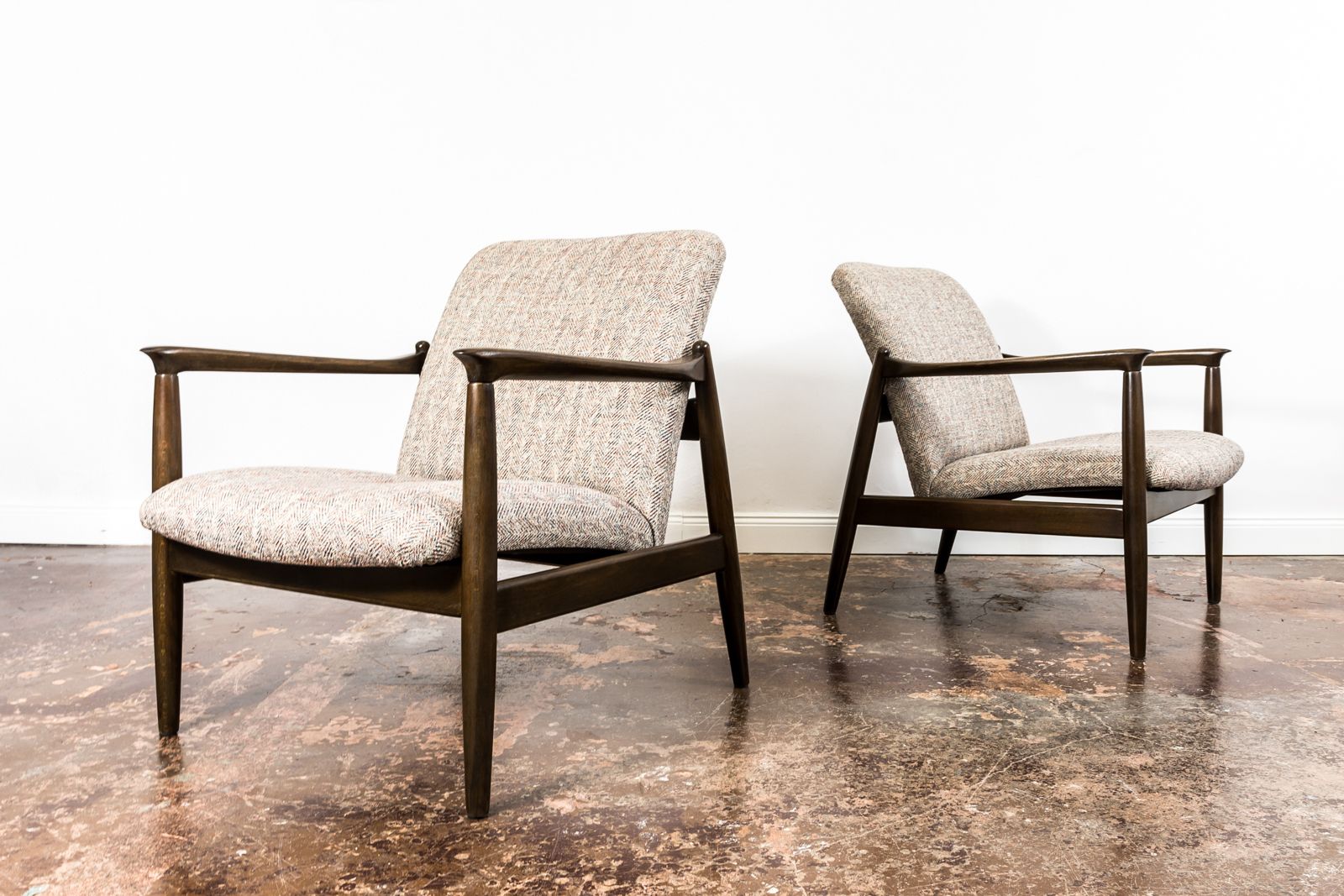 photo vinterior Pair Of Gfm 64 Armchairs By Edmund Homa 1960's