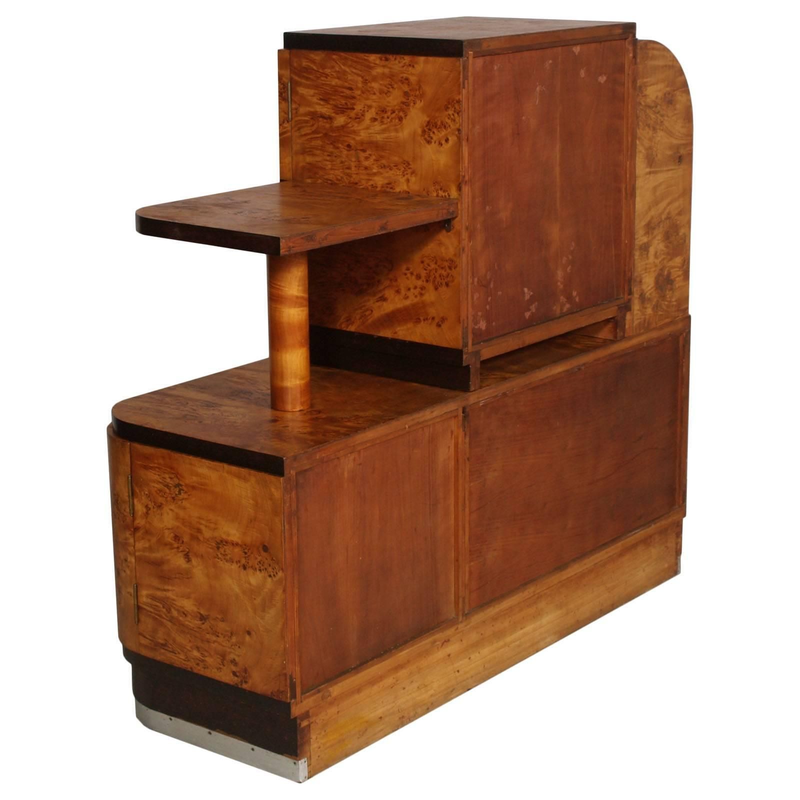 1930s Italian Art Deco Sideboard Buffet In Burl Elmwood By Osvaldo Borsani For Atelier Di Varedo photo 18600.0