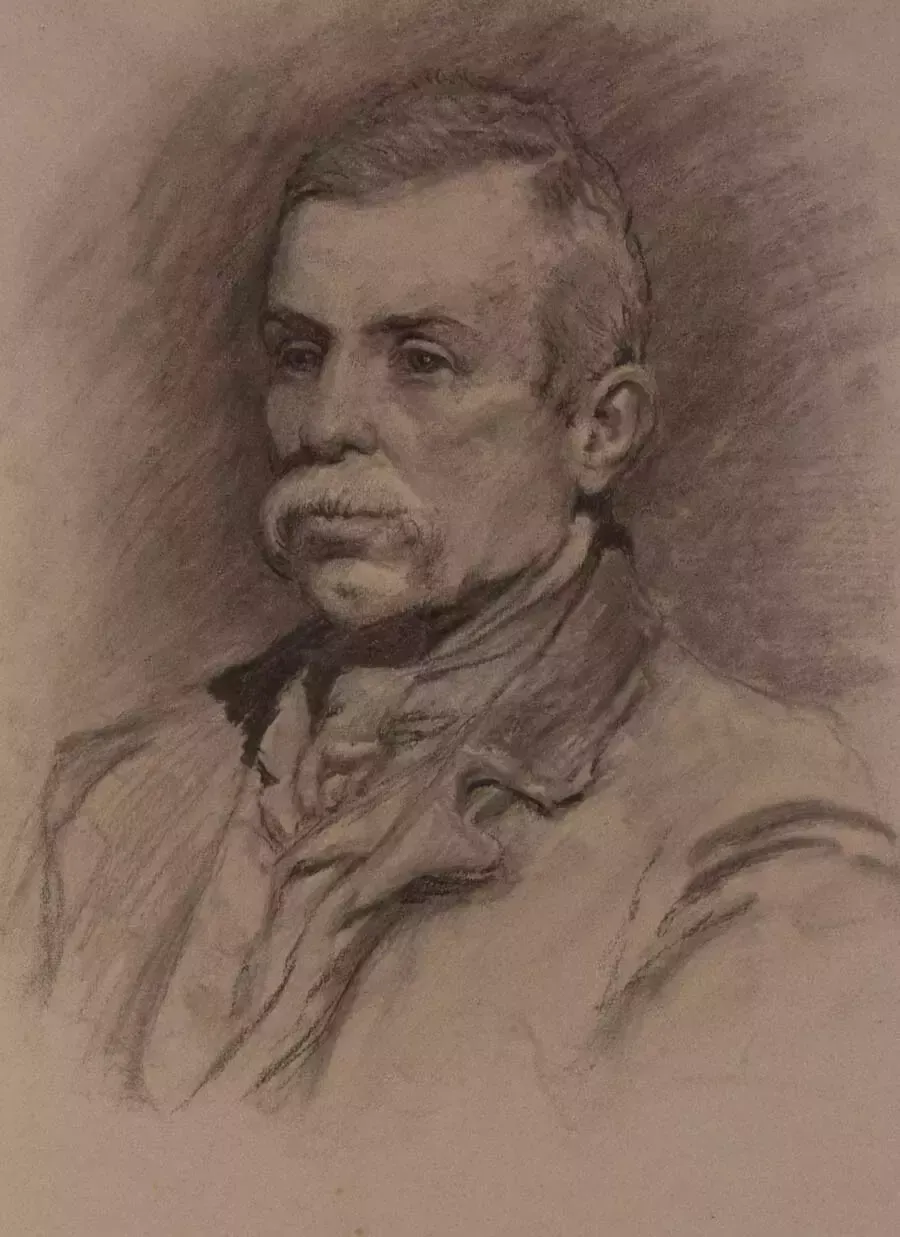 George Hodgson (1847 1921)   19th Century Graphite Drawing, Portrait Of A Man
