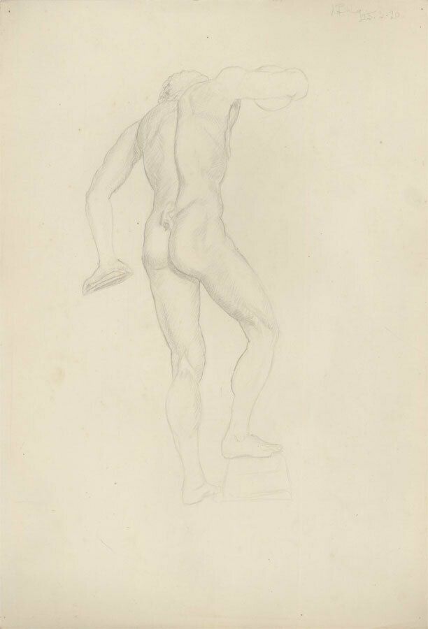Lorna Bing (1897 1993)   1920 Graphite Drawing, The Dancing Faun II photo furniture