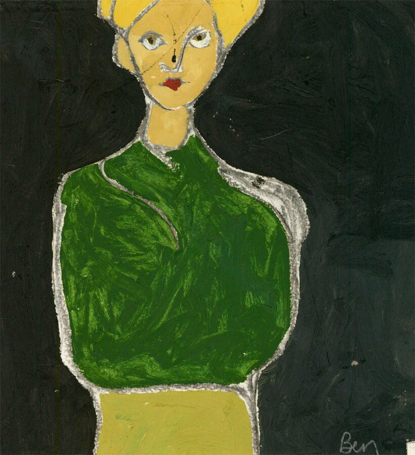 Ben Carrivick   Contemporary Oil, A Green Jumper
