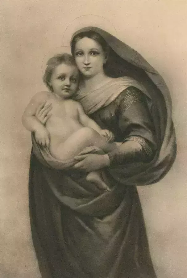 After Raphael   Early 20th Century Lithograph, Madonna Sixtina