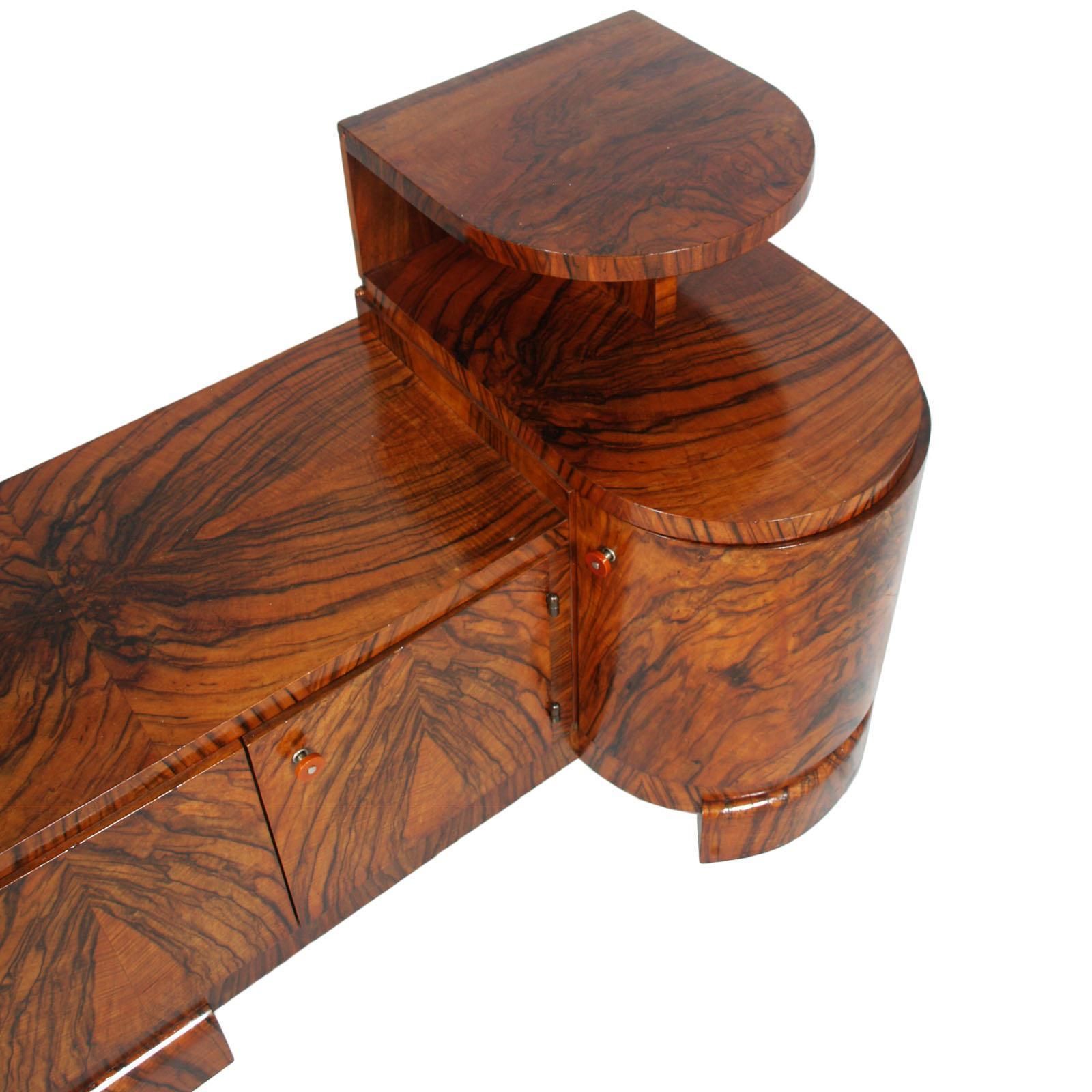 Art Deco Sculptural Vanity, Entry Cabinet Or Mirrored Toilette By Borsani In Burl Walnut photo 12500.0