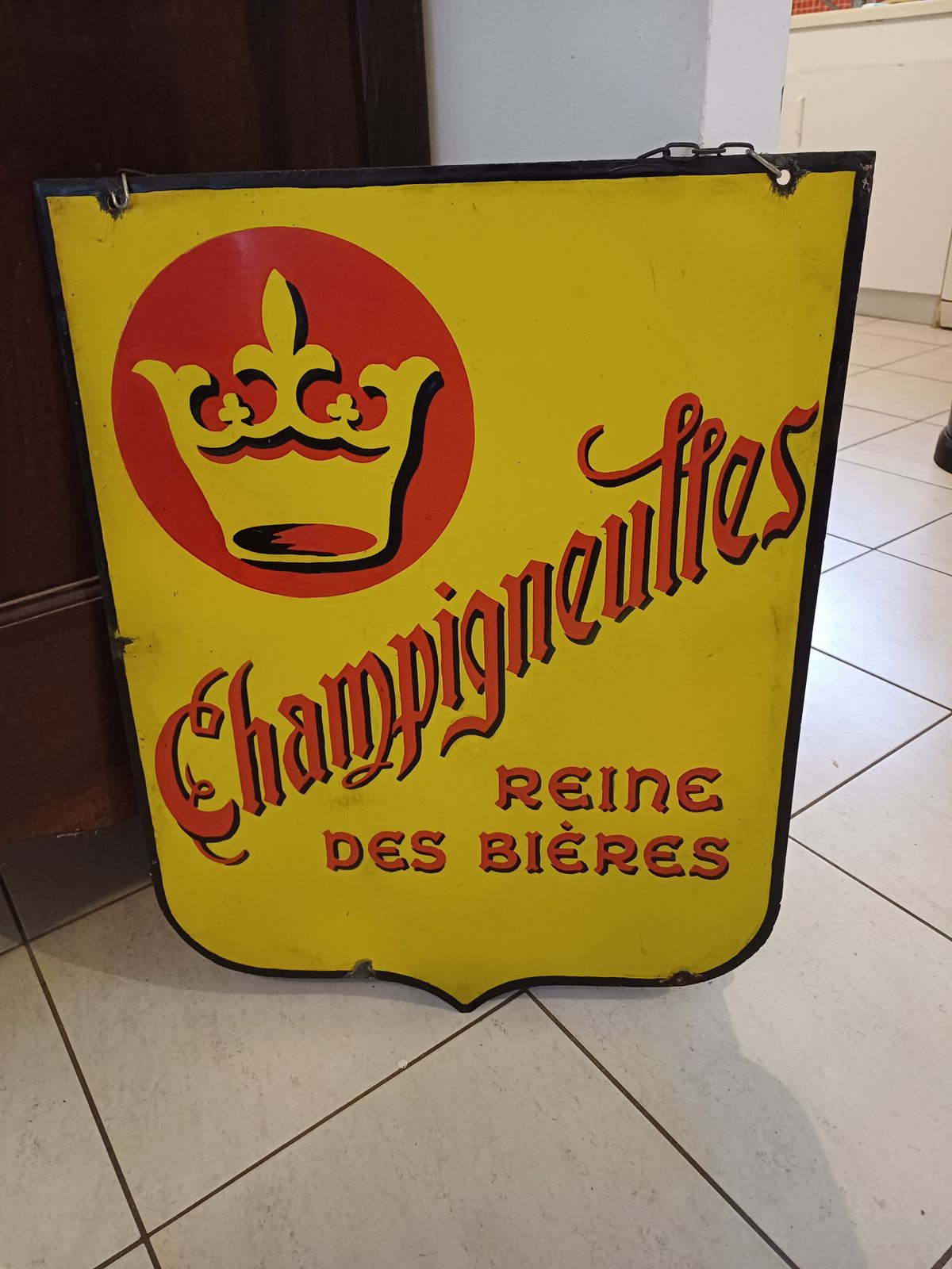 Champigneulles Queen Of Beers Enamel Sign photo 616.0