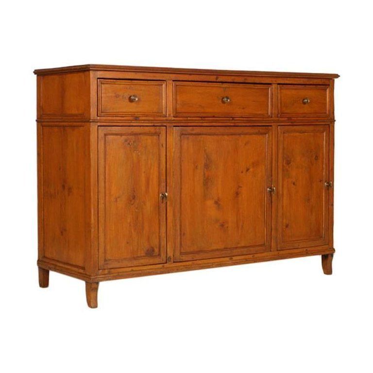 18th Century Country Sideboard Credenza In Solid Larch Restored