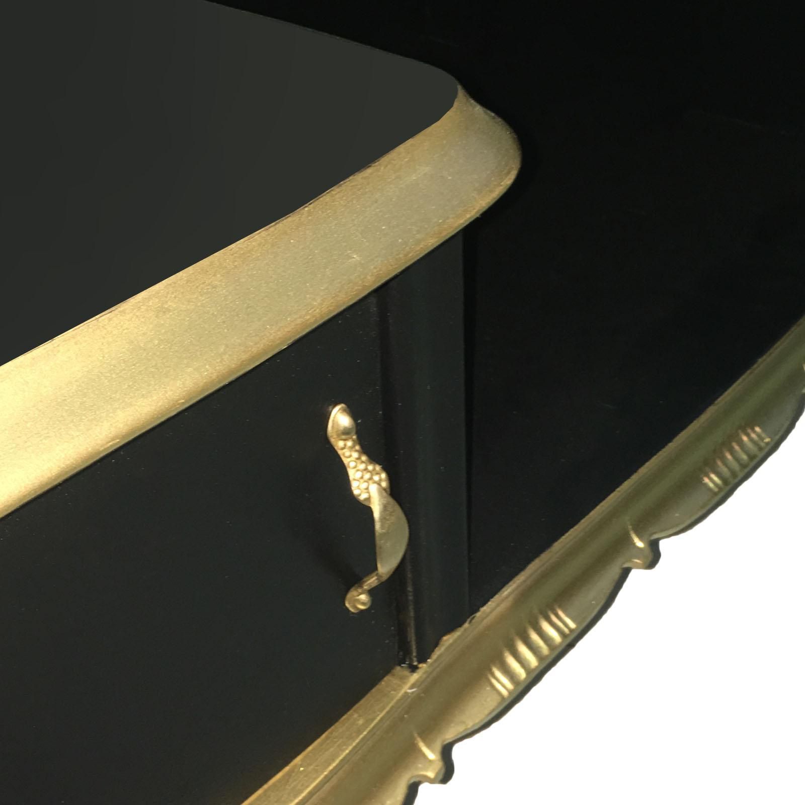 Cabinet Tv From 1920s Venetian Baroque Low Console, In Gilt Walnut, Laquered photo for sale