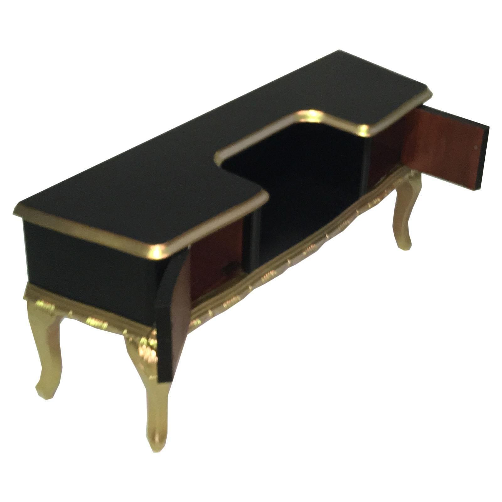 Cabinet Tv From 1920s Venetian Baroque Low Console, In Gilt Walnut, Laquered photo 3204.16