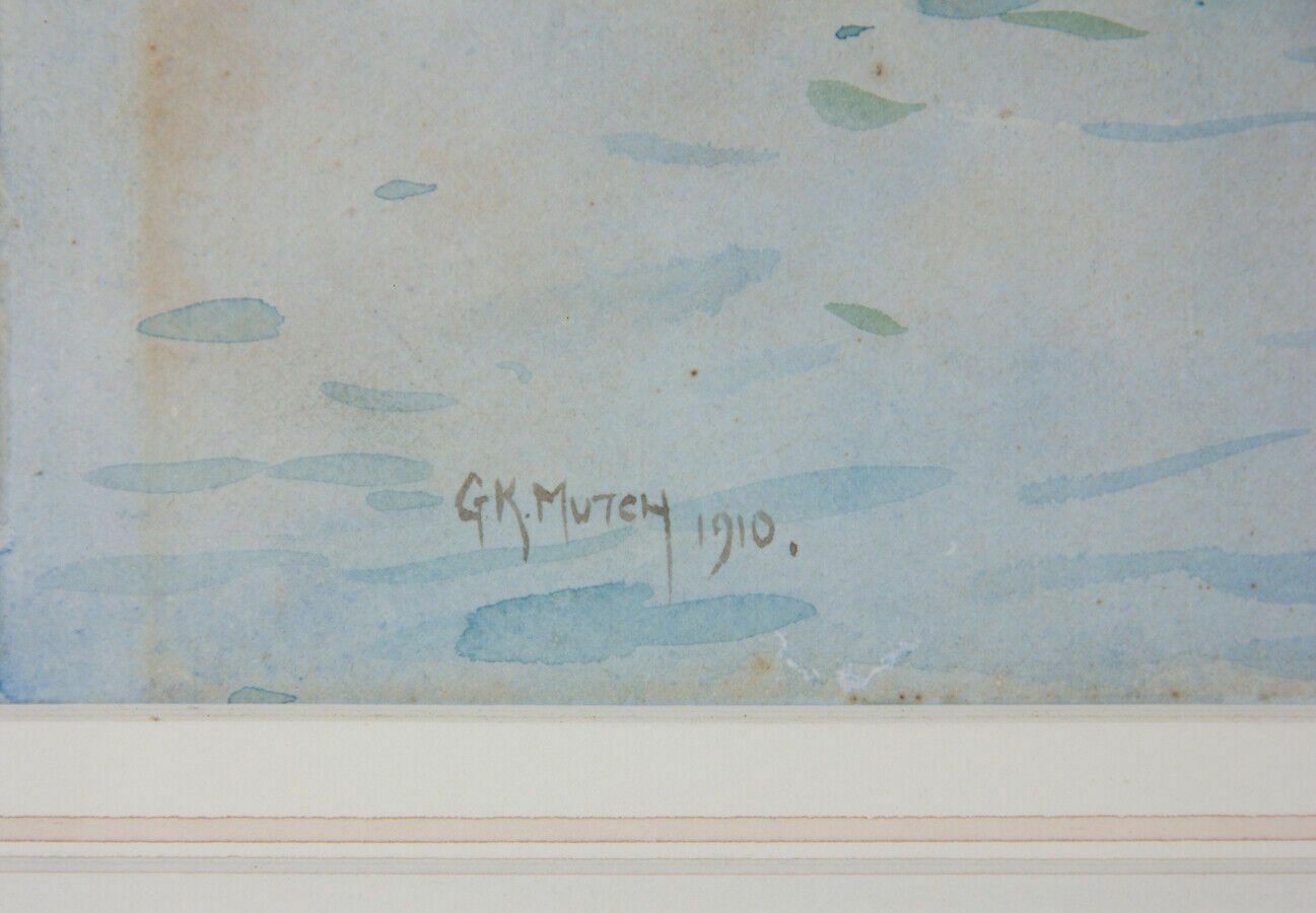 George Kirkton Mutch (1877 1960)   Framed 1910 Watercolour, Dutch Town photo 109.0