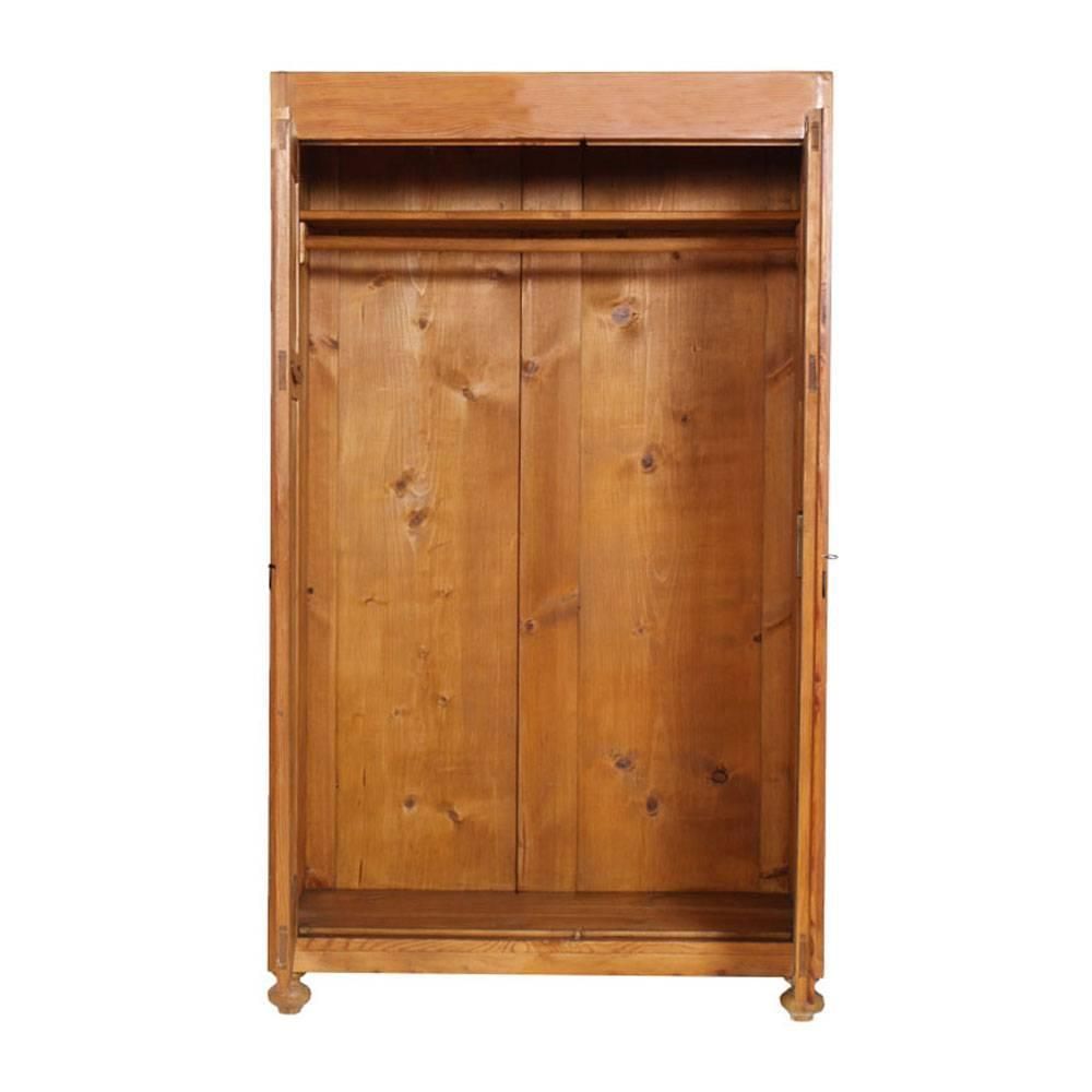 Early 20th C. Country Cupboard Wardrobe Solid Larch Restored And Finished To Wax photo furniture