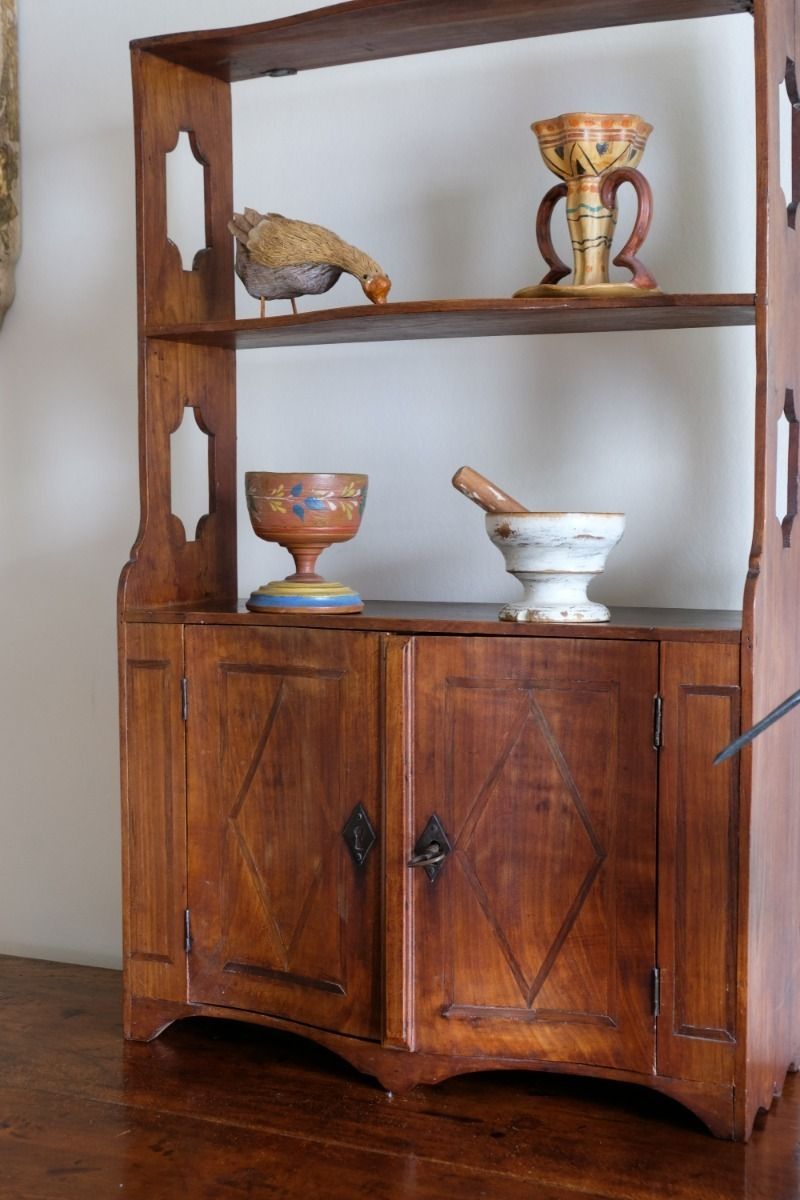 Early 19th Century Serpentine Inlaid Wall Cabinet photo for sale