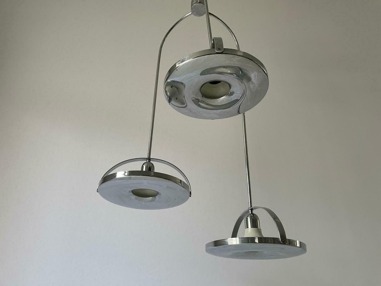 photo furniture Space Age Triple Shade Unusual Ceiling Lamp By Reggiani, 1960s, Italy