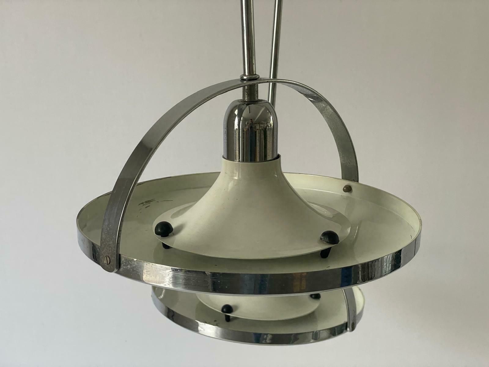 photo for sale Space Age Triple Shade Unusual Ceiling Lamp By Reggiani, 1960s, Italy