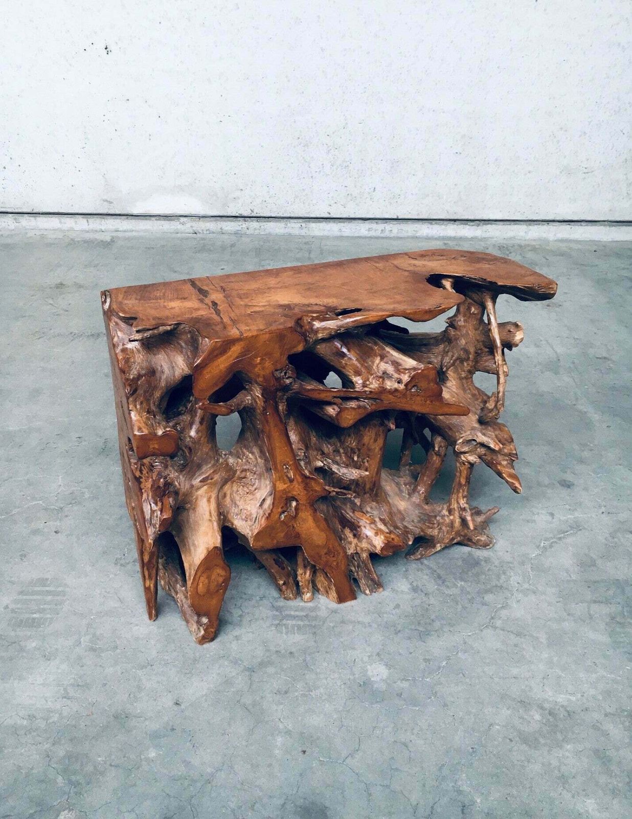 Travail Populaire Burl Root Wood Console, Italy 1960's photo 2500.0