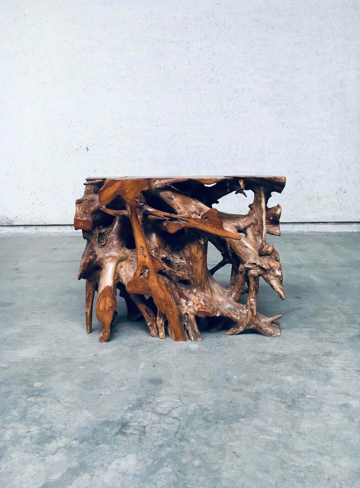 Travail Populaire Burl Root Wood Console, Italy 1960's photo buy