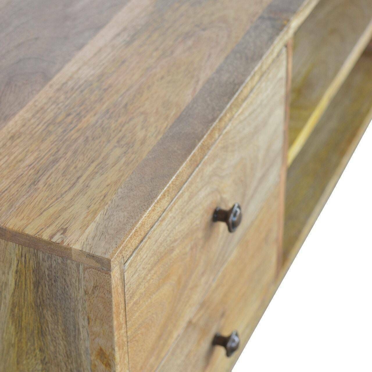 Mid Century Style Large Tv Stand, Solid Natural Wood Handmade Media Unit Entertainment Unit Tv Stand Storage Retro Console photo Furniture