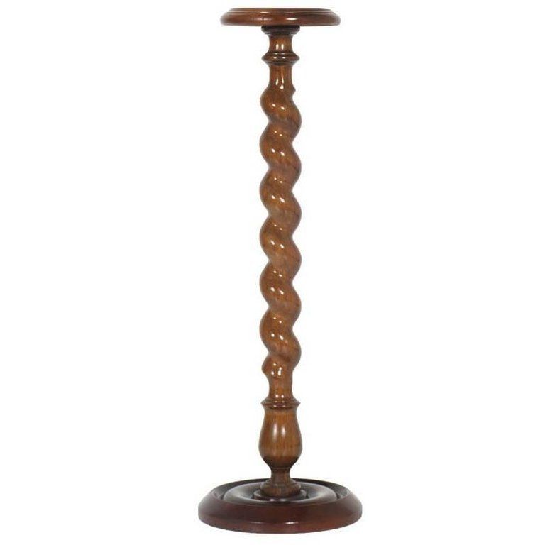 Late 19th Century Renaissance Column Pedestal In Hand Turned Walnut