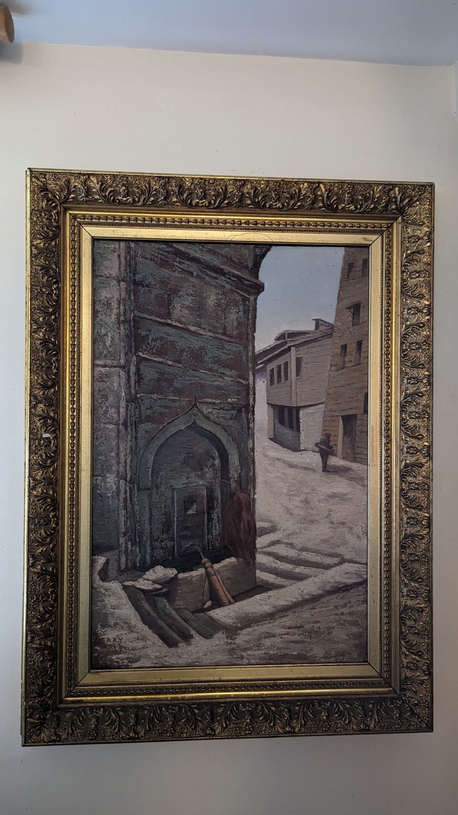 Antique French Orientalist Oil Painting On Canvas 1900 Signed Ferry