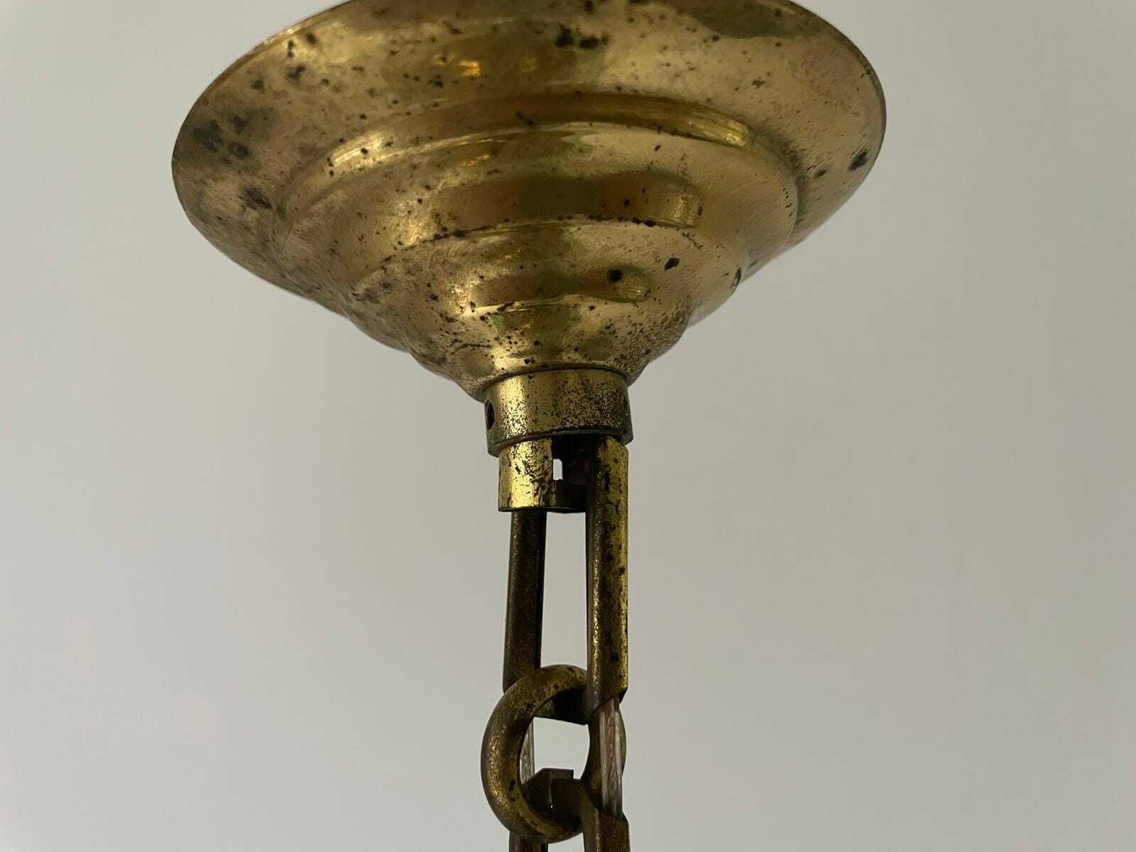 photo for sale French Green Art Deco Glass Ceiling Lamp, 1940s, France
